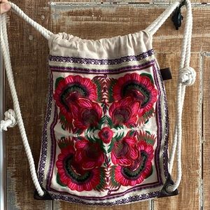 AEO Embroidered Boho Tote Backpack